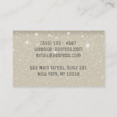 クラッシーモダンラグジュアリースパークルホワイト金ゴールドグリッター 名刺 (裏面)