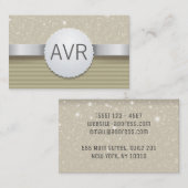 クラッシーモダンラグジュアリースパークルホワイト金ゴールドグリッター 名刺 (正面/裏面)