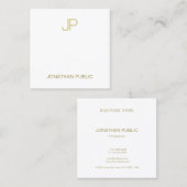 クラッシーモダン金ゴールドモノグラムシンプルプレイカッコいいンラックス スクエア名刺 (正面/裏面)