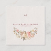 クラッシーモノグラムウォーターカラーフローラウェディングプランナー スクエア名刺 (正面)