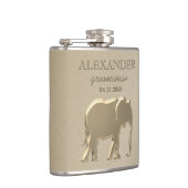 クラッシーモノグラムゴールドのブライズメン フラスク (右)