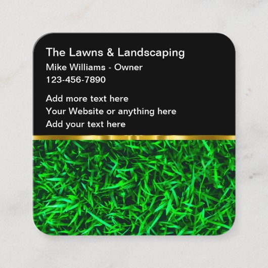 クラッシーユニークローン造園 スクエア名刺 (正面)