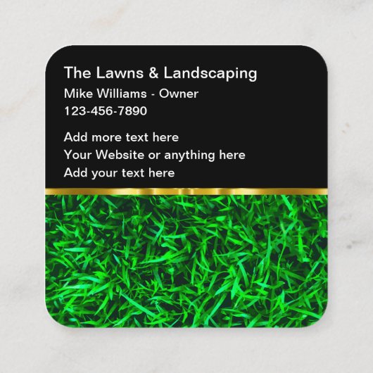 クラッシーユニークローン造園 スクエア名刺 (裏面)