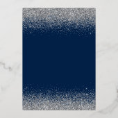 クラッシーロイヤルブルーのキンセアニエラ シルバーティアラ グリッター 箔招待状 (裏面)