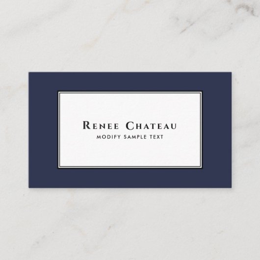 クラッシー保守的エレガントネイビーブループロフェッショナル 名刺 (正面)