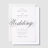 クラッシー澄んエレガントラグジュアリー結婚ズオーバーレイ ベラム紙招待状 (オフセット)