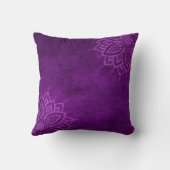 クラッシー王室のパープルマンダラモノグラム装飾用クッション クッション (裏面)
