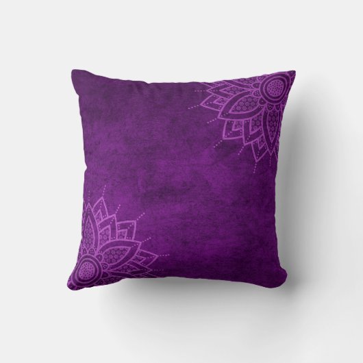 クラッシー王室のパープルマンダラモノグラム装飾用クッション クッション (裏面)