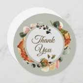 クラッシー秋フローラリースサンキューカード サンキューカード (正面/裏面)