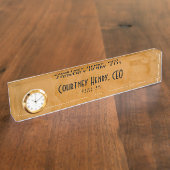 クラッシー素朴ダンテオレンジインテリアデザイナー デスクネームプレート (側面)