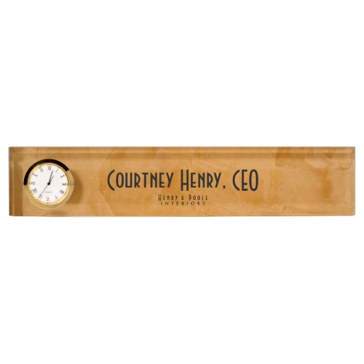 クラッシー素朴ダンテオレンジインテリアデザイナー デスクネームプレート (正面)