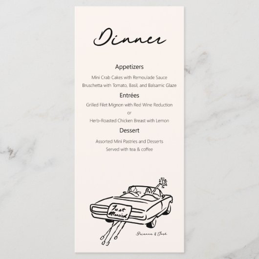 クラッシー結婚のメニューとたった今結婚しましたスケッチ メニュー (正面)