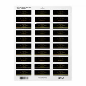 クラッシー結婚ズ金箔 – ブラック差出人住所 ラベル (フルシート)