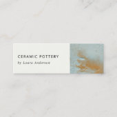 クラッシー芸術的アクアブルー金ゴールド油絵を描テクスチャ スキニー名刺 (正面)