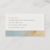 クラッシー芸術的アクアブルー金ゴールド油絵を描テクスチャ 名刺 (裏面)