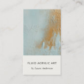 クラッシー芸術的アクアブルー金ゴールド油絵を描テクスチャ 名刺 (正面)