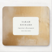 クラッシー芸術的シック・ベージュ金ゴールド油絵を描ビジネス マウスパッド (正面)