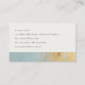 クラッシー芸術的ブルー金ゴールド油絵を描テクスチャ 名刺 (裏面)