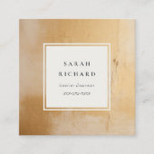 クラッシー芸術的ベージュ金ゴールド油絵を描テクスチャ スクエア名刺 (正面)