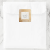 クラッシー芸術的ベージュ金ゴールド油絵を描ビジネス スクエアシール (バッグ)