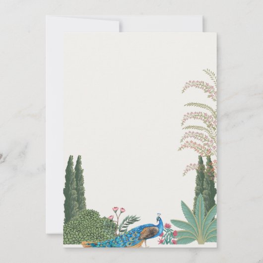 クラッシー華美イエローグリーンインディアンメンディ式 招待状 (裏面)