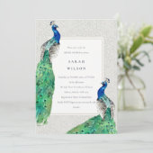 クラッシー華美ウォーターカラーピーコックブライダルシャワー 招待状 (スタンド正面)