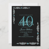 クラッシー装飾アクアジェム誕生日 招待状 (正面)