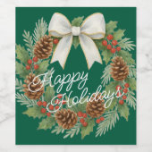 クラッシー12月リースとホワイトボウホリデイ ワインラベル (シングルラベル)