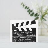 クラッパーボードはがきパーソナライズされた招待状 インビテーションポストカード (スタンド正面)