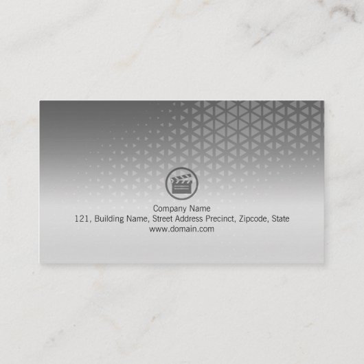 クラッパーボードアイコンフィルムディレクターVisual Arts 名刺 (裏面)