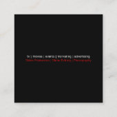 クラッパーボードフィルム&ビデオムービー石板 スクエア名刺 (裏面)