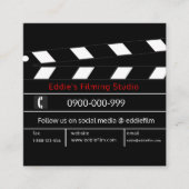 クラッパーボードフィルム&ビデオムービー石板 スクエア名刺 (正面)