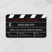 クラッパーボードフィルム&ビデオムービー石板 名刺 (正面)