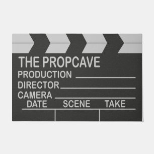 クラッパーボードマット、映画室 ドアマット
