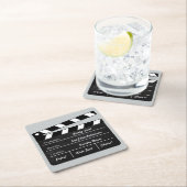 クラッパーボード（カスタマイズ可能） スクエアペーパーコースター (インサイチュ)