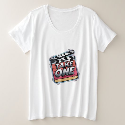 クラッパーボード プラスサイズTシャツ (デザイン正面)