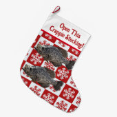 クラッピーおもしろい魚釣りプンメリークリスマス ラージクリスマスストッキング (正面 (吊り時))