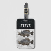 クラッピー魚釣りクールトリップネームアングラー ラゲッジタグ (正面縦)