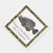 クラッピー魚釣りスポーツ誕生日グリーン迷彩柄カスタム (コーナー)