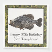 クラッピー魚釣りスポーツ誕生日グリーン迷彩柄カスタム (正面)