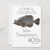 クラッピー魚釣りフィッシャーマンアングラーメンズ誕生日 招待状 (正面)