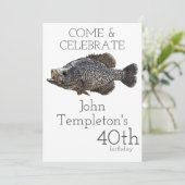 クラッピー魚釣りフィッシャーマンアングラーメンズ誕生日 招待状 (スタンド正面)