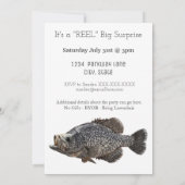 クラッピー魚釣りフィッシャーマンアングラーメンズ誕生日 招待状 (裏面)