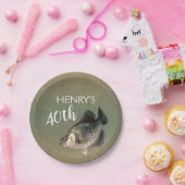 クラッピー魚釣り40歳の誕生日 ペーパープレート (パーティー)