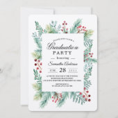 クラッファウィンターリーフフレームグリーンリー招待状 招待状 (正面)