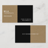 クラッフェイクト紙/ブラックエレガント&プロモダンフ 名刺 (正面/裏面)