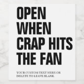 クラップおもしろいがファンの文字に達すると開カスタムく ワインラベル (シングルラベル)