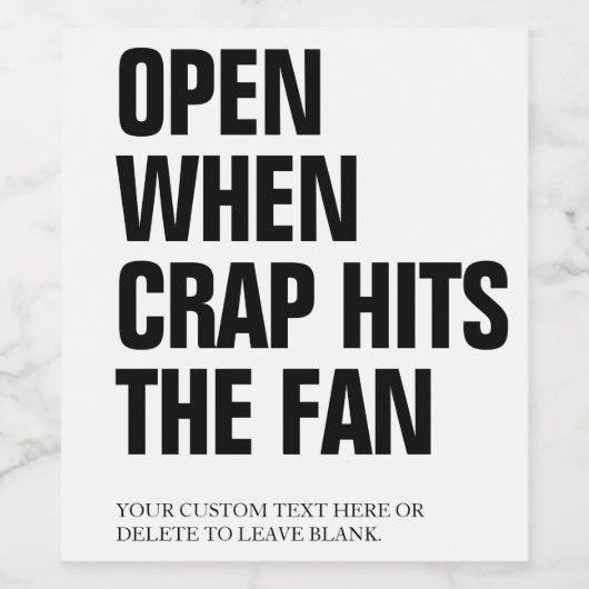 クラップおもしろいがファンの文字に達すると開カスタムく ワインラベル (シングルラベル)