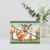 クラップサドル:イースターの妖精と鶏肉 シーズンポストカード (スタンド正面)