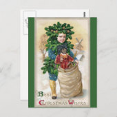 クラップサドル：人形を持つモミの少年 ポストカード (正面/裏面)